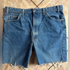 Levi's Blue Jean Shorts with Frayed Hem